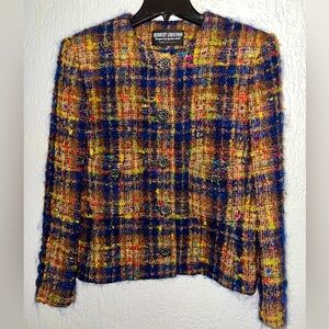 Herbert Grossman Women's Blue Tweed Blazer